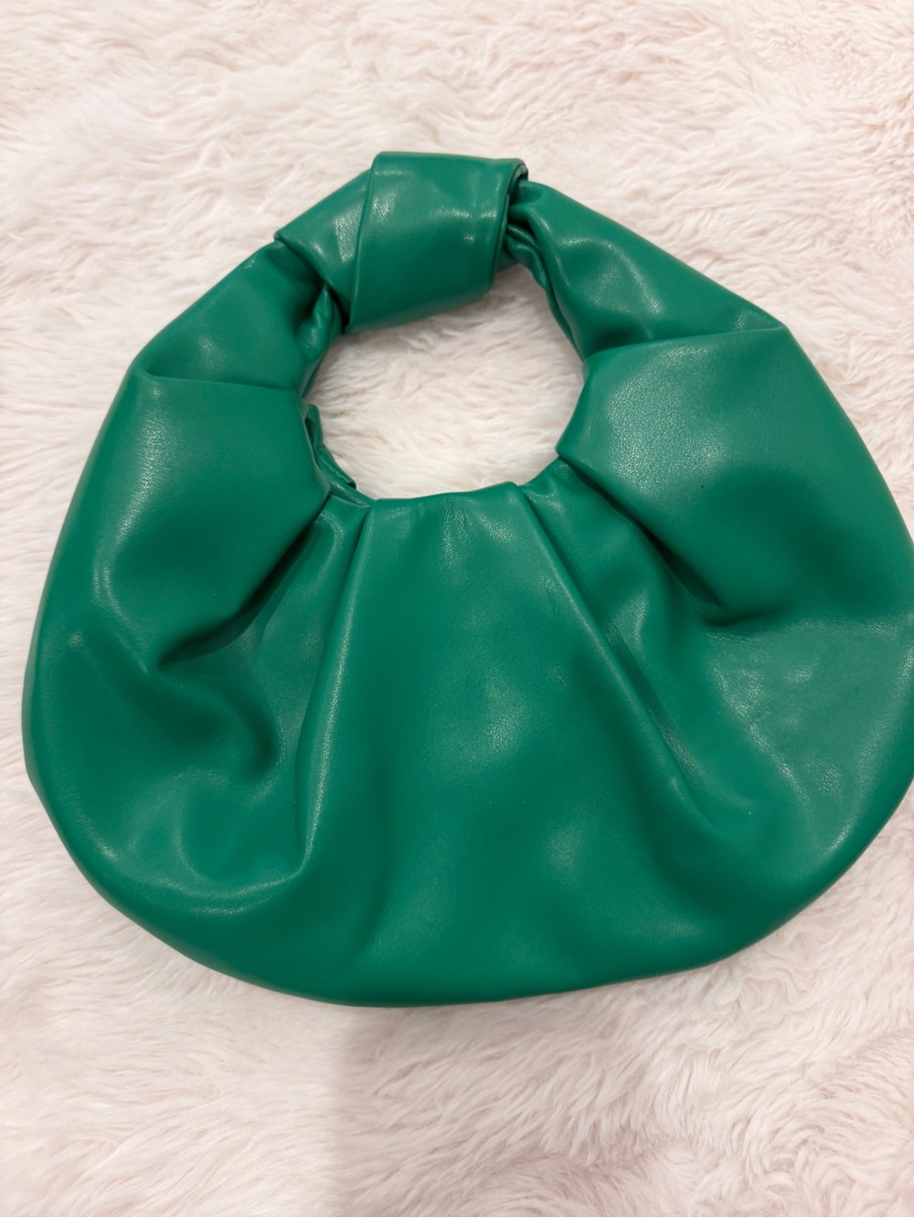 Green Soft Gathered Hobo Bag